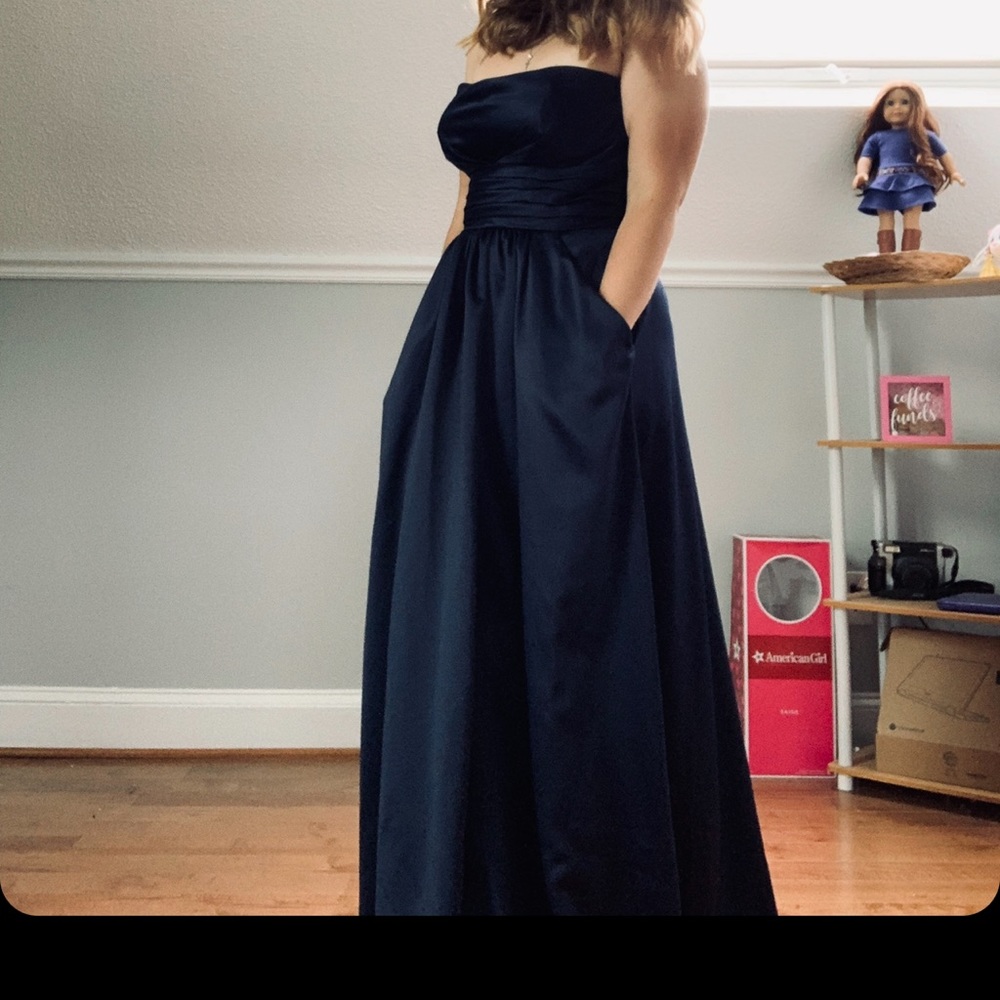 Blue formal dress with pockets